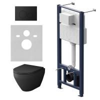 IS49038.701700MB Инсталляция с клавишей Pro L чёрн матовый с подвесным унитазом Spirit V2.0 FlashClean черн мат