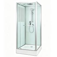 AB-1002B AQUABATH, ATLAS, Душевая кабина квадратная с хромированным профилем, с крышей 900x900x2150