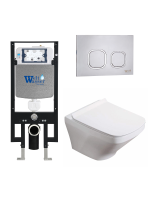 Комплект инсталляции с унитазом Weltwasser AMBERG 497 + HOFBACH 041 GL-WT + AMBERG RD-MT CR