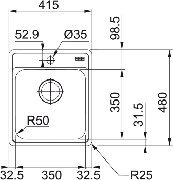 Кухонная мойка FRANKE 101.0689.880 из нержавеющей стали BCX 610-42 TL (стоп-вентиль в комплекте)