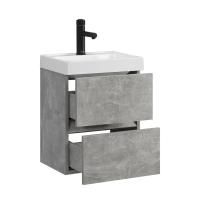 Тумба под умывальник Belux Бостон подвесная 40-02 Бетон Чикаго светло-серый
