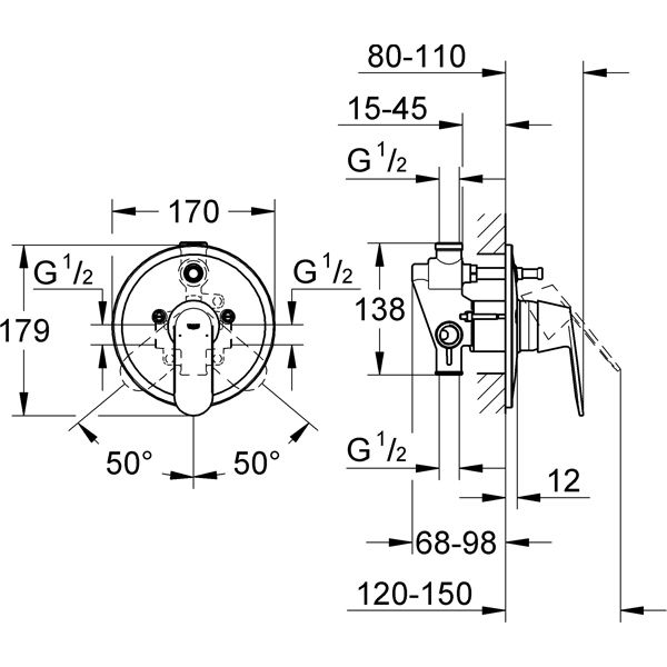 Смеситель для душа Grohe Eurosmart Cosmopolitan 32879000