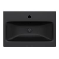M90WCC0602BM GEM, Раковина мебельная AM.PM, керамическая, 60 см, встроенная, цвет: черный матовый