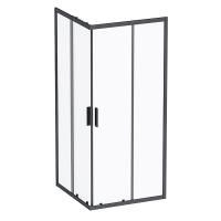 W93G-403-090BT Душевое ограждение AM.PM Gem S Square Slide 90x90 стекло прозрачное, профиль черный матовый