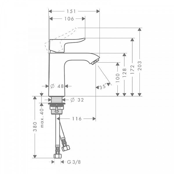 Смеситель для умывальника Hansgrohe Metris 31204000