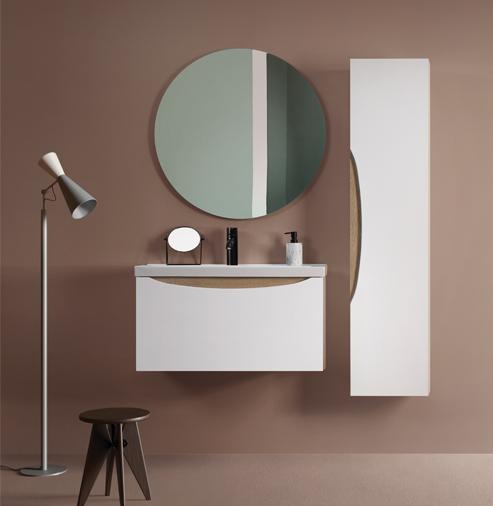 Тумба под умывальник Belux Берген НП 80-01 Белый глянцевый/Дуб сонома светлый