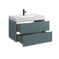 Тумба под умывальник Belux подвесная Сиртаки 85-02, Голубой Малахит матовый
