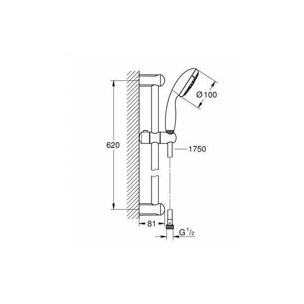 Душевой гарнитур Grohe New Tempesta 100 27794001