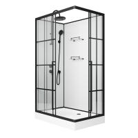 Душевая кабина Niagara Standart ST120/80/15QL/KL/BKT (120х80х225) низкий поддон(15см),черный,стекло прозрачное