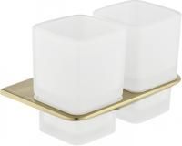 Настенный стакан двойной Grocenberg AC0056 (Золото матовый)