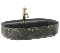 Раковина накладная ISVEA Infinity 60 овальная 60см цвет MARMO черный матовый 10NF65060-2N-MRM