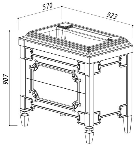 Тумба под умывальник Belux Кастилия Н 100-02, Бежевый глянцевый поталь золото