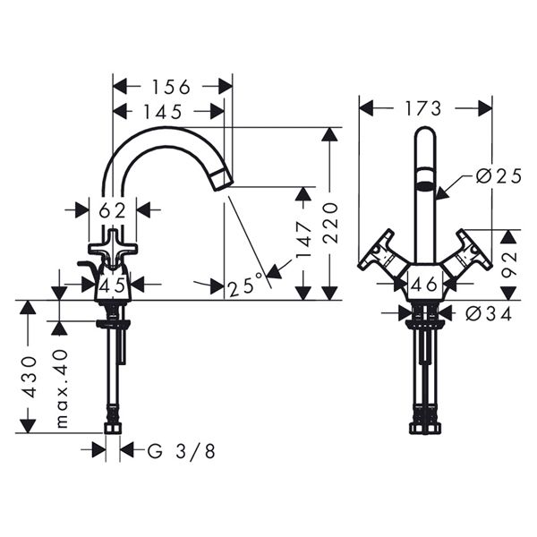 Смеситель для умывальника Hansgrohe Logis Classic 71270000