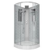 Душевая кабина Niagara Luxe NG-7715WBK (90x90х210) низкий поддон(15см),дверь раздвижная,стенки серебро,без крыши,4 места