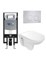 Унитаз с инсталляцией WeltWasser AMBERG 497 + BAARBACH 004 GL-WT + AMBERG RD-MT CR