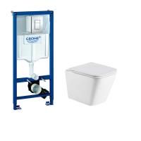 Комплект инсталляции GROHE Rapid SL 3 в 1 с панелью смыва Skate Cosmopolitan, хром (38772001) и унитазом WeltWasser WW GELBACH 043 GL-WT