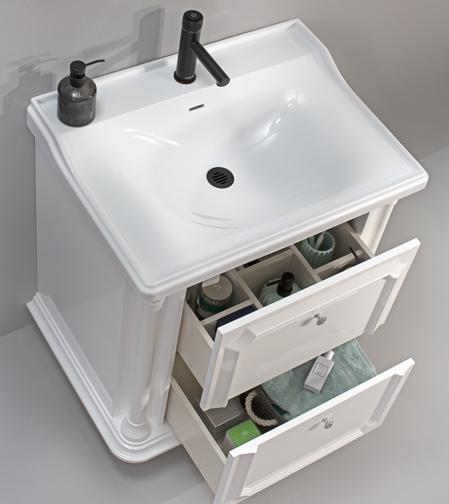 Тумба под умывальник Belux Дуглас Н 75-02 Белый глянцевый