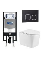 Унитаз с инсталляцией WeltWasser AMBERG 497 + NESENBACH 004 GL-WT + AMBERG RD-BL