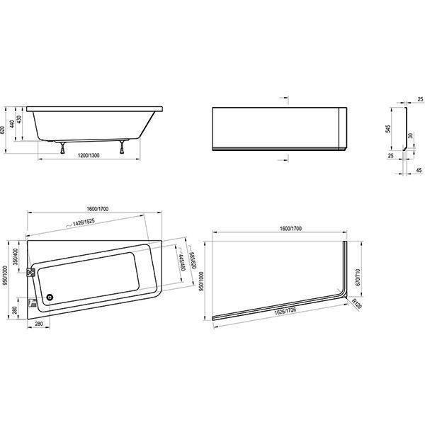 Акриловая ванна Ravak 10° 160x95 R C841000000