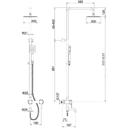 Душевая стойка Ledeme L72401