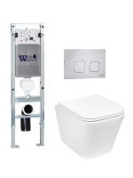 Комплект инсталляции с унитазом Weltwasser AMBERG 350 ST + GELBACH 043 GL-WT + AMBERG RD-MT CR