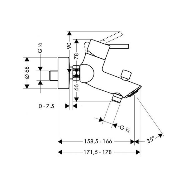 Смеситель для ванны с душем Hansgrohe Talis S2 32440000