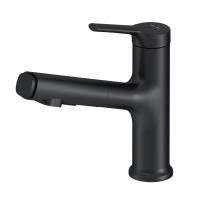 F85B02922 X-Joy S Смеситель для умывальника AM.PM с вытяжным изливом, черный