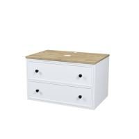 Тумба подвесная со столешницей МДФ, дуб верона 80 см IDDIS Torr белый матовый (TOR80WVi95K)