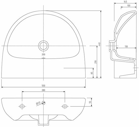 Умывальник Kolo Nova Pro M31055000 55 cм