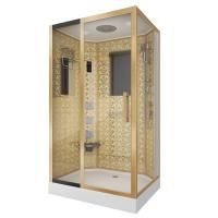 Душевая кабина Niagara Luxe NG-7711GL (90x120х215) низкий поддон(15см),дверь раздвижная,стенки золото,6 мест