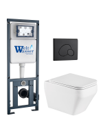 Комплект инсталляции с унитазом Weltwasser MARBERG 410 + HOFBACH 041 GL-WT + MAR 410 RD MT-BL