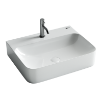 Умывальник Ceramicanova AURA с 1 отверстием для смесителя, без перелива 610*480*140мм, Белый, CN2001