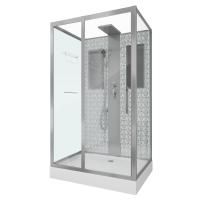 Душевая кабина Niagara Luxe NG-7711WBK (90x120х210) низкий поддон(15см),дверь раздвижная,стенки серебро,без крыши,5 мест