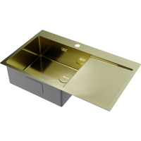 Кухонная мойка Omoikiri Akisame 86-L Side-LG нерж. сталь/светлое золото 4997045