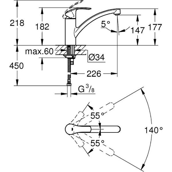 Смеситель для мойки Grohe Eurosmart 33281002