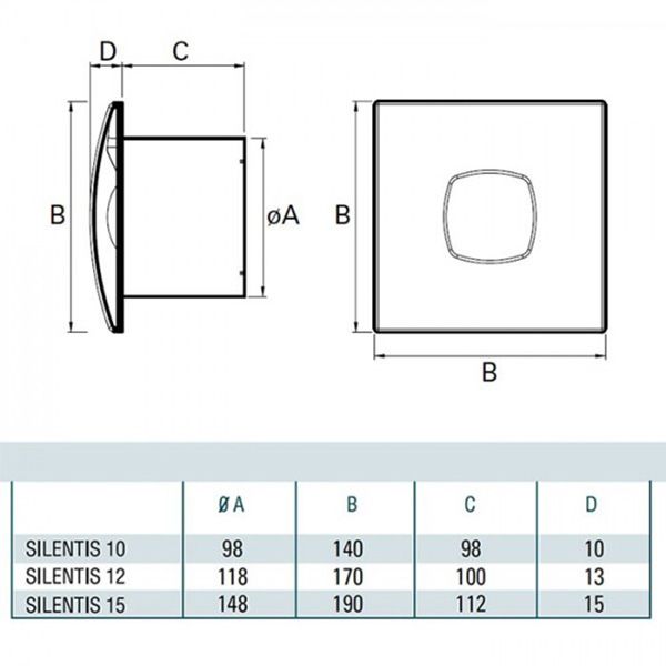 Вентилятор Cata SILENTIS 12 INOX