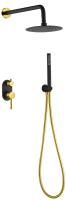 Душевая система Boheme Uno Черный Золото, 464-BG
