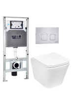 Комплект инсталляции с унитазом Weltwasser AMBERG 506 ST + GELBACH 043 GL-WT + AMBERG RD-MT CR