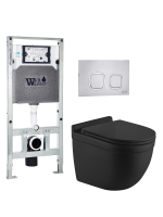Комплект инсталляции с унитазом Weltwasser AMBERG 506 ST + HEIMBACH 043 MT-BL + AMBERG RD-MT CR