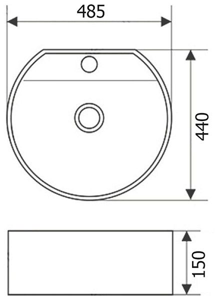 Умывальник Roxen Birma 570110 485х440х150