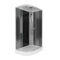 Душевая кабина Niagara Eco NG-4512-14R BLACK (120х80х215) низкий поддон(13см),стекло мозаика,3 места