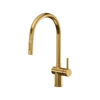 Смеситель Reflexion Lago RX9904GD для кухни с вытяжным изливом, брашированное золото