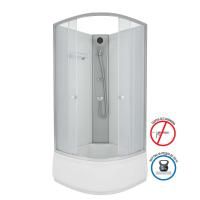 Душевая кабина Niagara Eco E80/40/MT/BK (80х80х195) высокий поддон(40см),стекло матовое,4 места