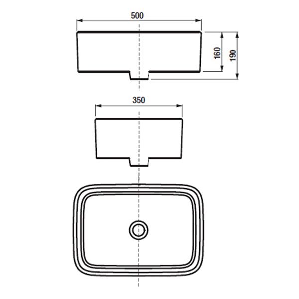 Раковина накладная Roca Mila 50x35 32700B000