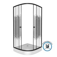 Душевой уголок Niagara Eco NG-007-14BLACK (90х90х195) низкий поддон(13см),черный,стекло мозаика,