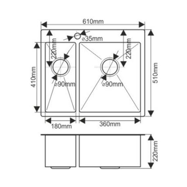 Мойка Melana H6151S ProfLine 3,0/200 САТИН врезная прямоугольная с коландером H6151S