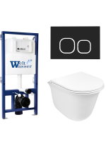 Комплект инсталляции с унитазом Weltwasser BAMBERG 525 + TELBACH 004 GL-WT + BAMBERG BL