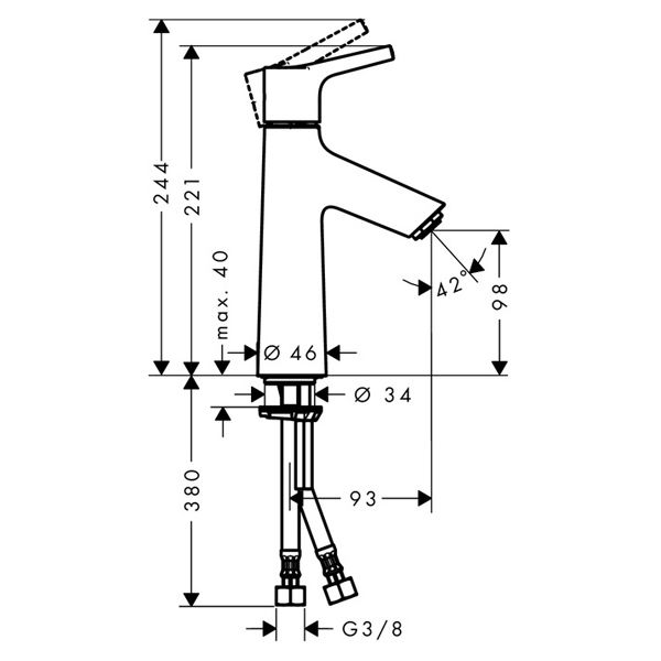 Смеситель для умывальника Hansgrohe Talis S 72020000