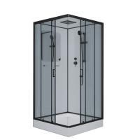 Душевая кабина Niagara Premium NG-6902-01Q BLACK (100х100х210) низкий поддон(16 см),черный,стекло тонированное,4 места