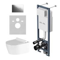 IS110151.DX77C1700 ErgoFit Инсталляция с клавишей L глянц хром с подвесным унитазом Jupiter без ободка с сиденьем